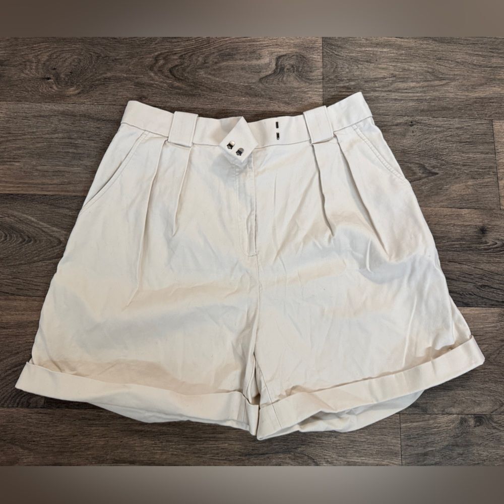 Banana Republic White and Tan Shorts